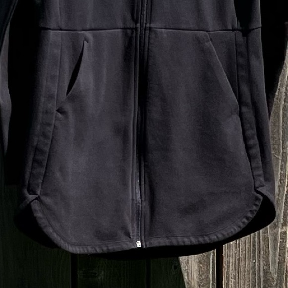 Danskin Now hooded long black jacket size 8/10 medium - Picture 5 of 16